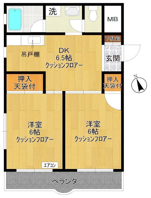 菅マンション(2DK/3階)の間取り写真