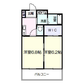 CITY HOUSE IN 武雄(2K/7階)の間取り写真