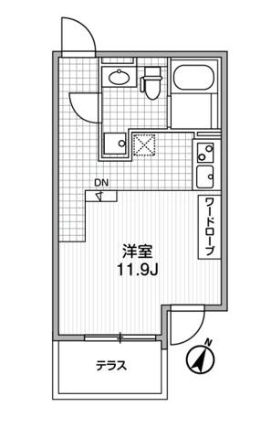 ALERO代々木 アレーロ代々木(ワンルーム/1階)の間取り写真