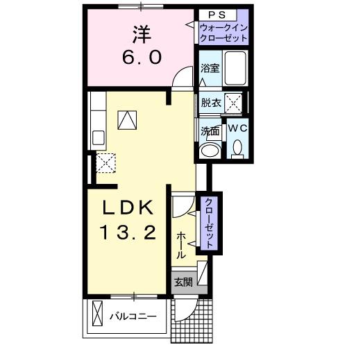 アヴェニール アイ II(1LDK/1階)の間取り写真