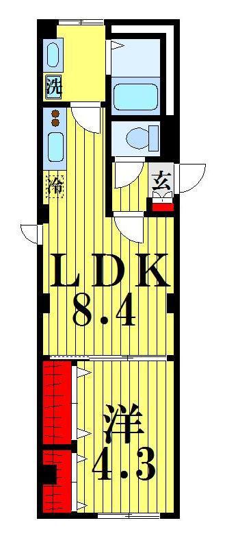 グランビュー押上(1LDK/1階)の間取り写真