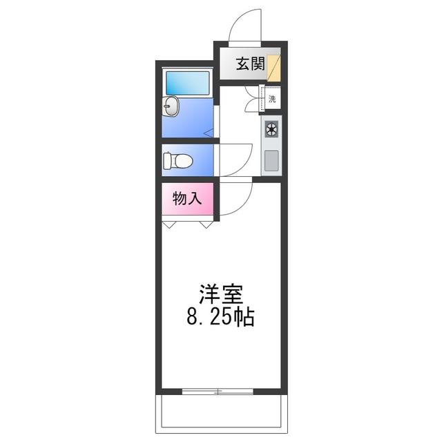 ラウム和泉(1K/2階)の間取り写真