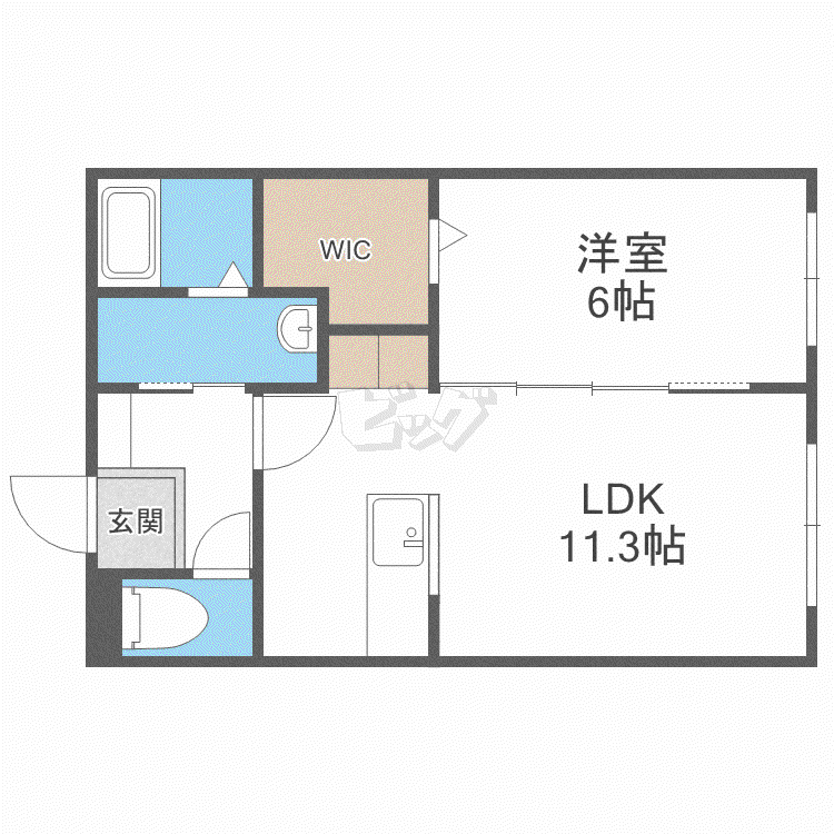 フォレスト南郷(1LDK/2階)の間取り写真