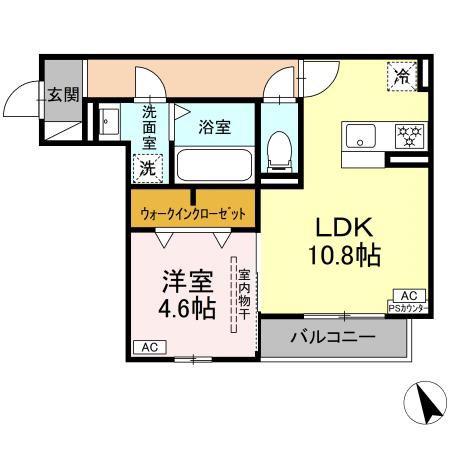 D-HILLS小池(1LDK/3階)の間取り写真