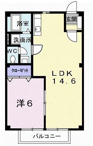 ラールコンホールターベウB(1LDK/2階)の間取り写真