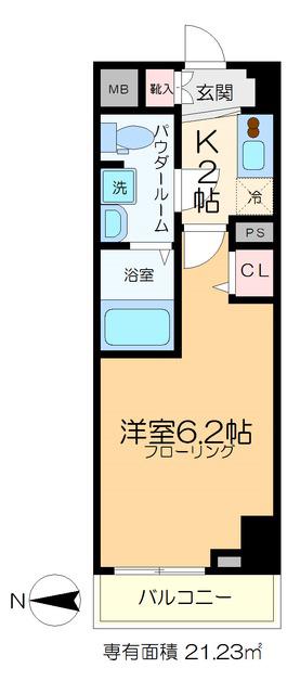 CREVISTA北綾瀬(1K/6階)の間取り写真