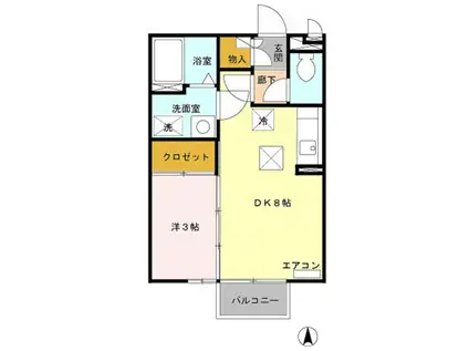 トアロード(1LDK/1階)の間取り写真