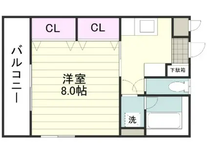コート朋瑞晃(1K/1階)の間取り写真