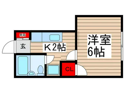 ヴィラ薬円台(1K/2階)の間取り写真