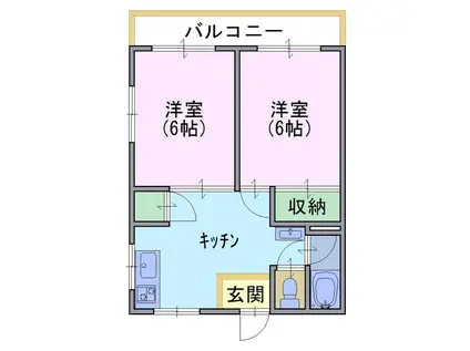 三宅マンション(2DK/3階)の間取り写真
