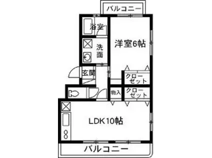 丸田マンションA(1LDK/2階)の間取り写真