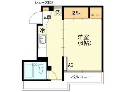 モンカーブ和田(1K/4階)の間取り写真