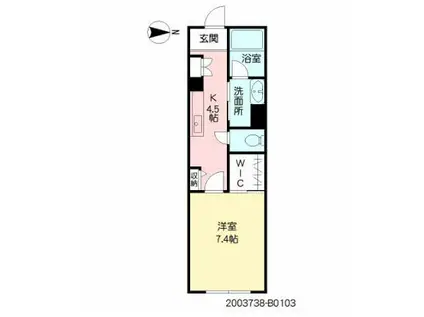 積水ハウスの1K(1K/1階)の間取り写真