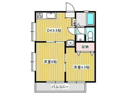 グランドハイツJ(2DK/2階)の間取り写真