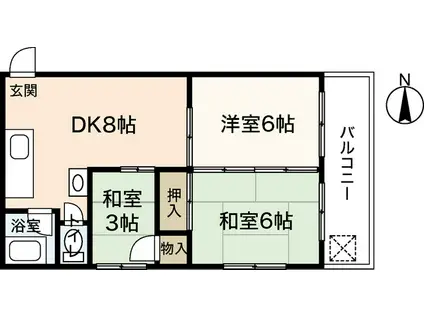 中川コーポラス(3DK/3階)の間取り写真