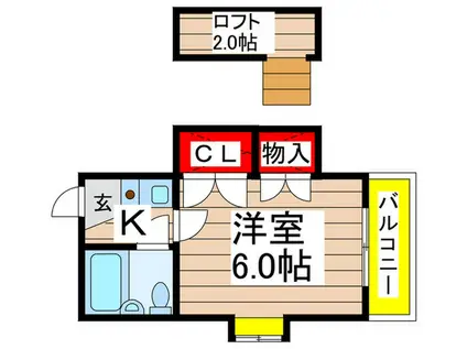 トライアングル(1K/1階)の間取り写真