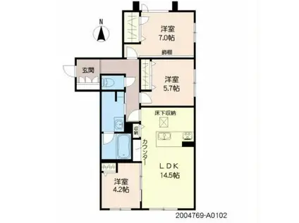 シャーメゾンARISTIO(3LDK/1階)の間取り写真