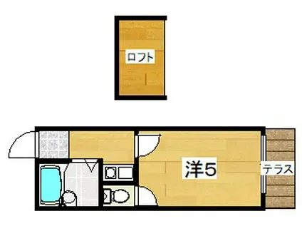 MAYUMIハイツ枚方12番館上島東町(1K/2階)の間取り写真