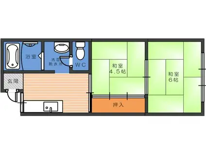 駒川マンション(1LDK/3階)の間取り写真