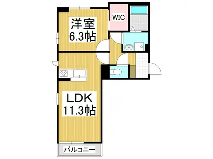 丸花見一号館(1LDK/2階)の間取り写真