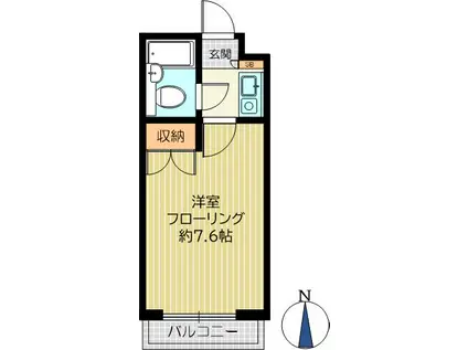 ライオンズマンション中野大和町(1K/2階)の間取り写真