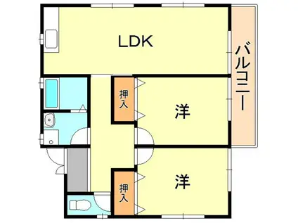 ECハイツ(2LDK/3階)の間取り写真