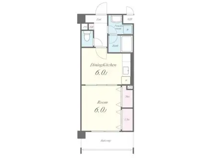 ハニーエストゥディオ(1DK/2階)の間取り写真