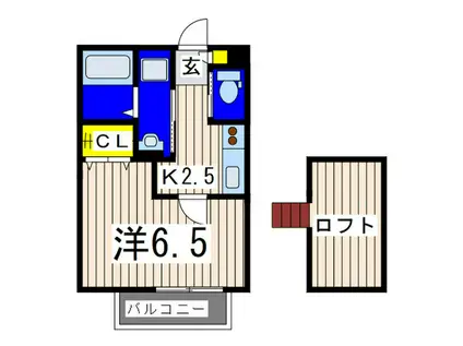SHIBA NO.5(1K/2階)の間取り写真