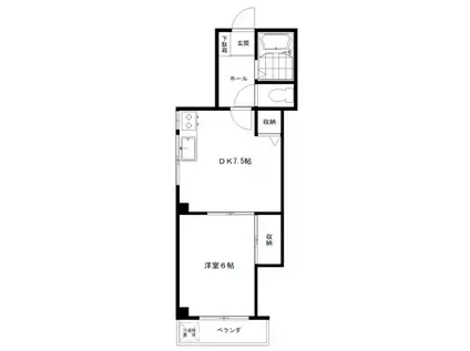 タマンビル(1DK/2階)の間取り写真