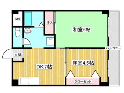 スターハイム松尾(2DK/4階)の間取り写真