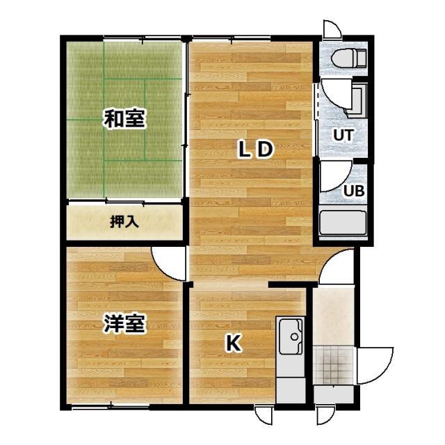 藤マンション(2LDK/2階)の間取り写真