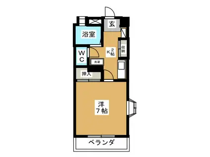 ハイツTOSHI(1K/1階)の間取り写真