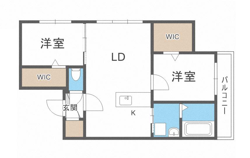 セレッソ新札幌(2LDK/3階)の間取り写真