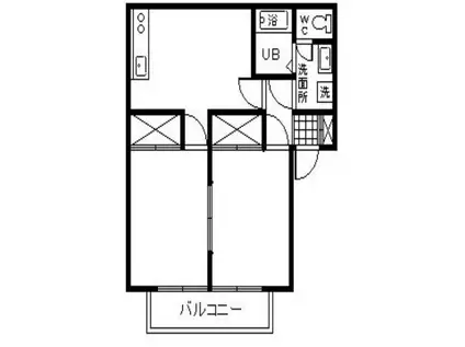 シーサイドコーポ A棟(2DK/1階)の間取り写真