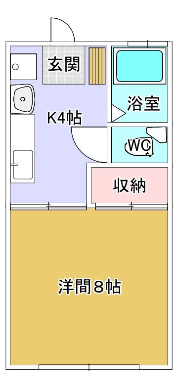 ウエスト・コート(1K/2階)の間取り写真