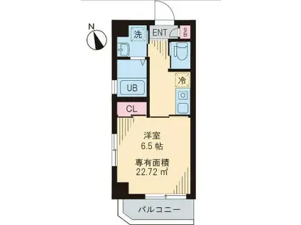 アーク五反田(1K/4階)の間取り写真