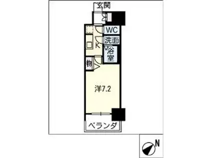 アドバンス名古屋モクシー(1K/8階)の間取り写真