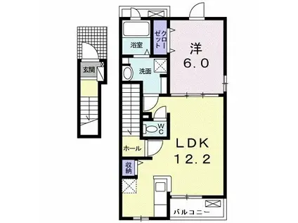 京RANZAN(1LDK/2階)の間取り写真