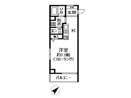 メゾンアワジII(ワンルーム/7階)の間取り写真