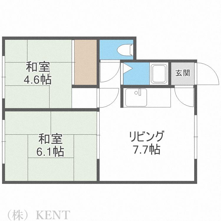 土肥ハイツ(2DK/2階)の間取り写真