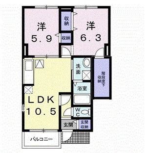 カーサ ミーア(2LDK/1階)の間取り写真