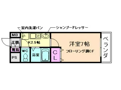ハイムFUJIOKA(1K/3階)の間取り写真