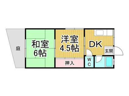 上垣ハイツ(2DK/1階)の間取り写真