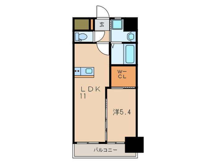 アドヴァンスコート中井(1LDK/8階)の間取り写真