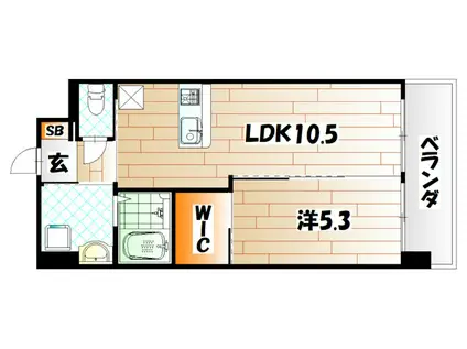 グレース上富野(1LDK/7階)の間取り写真