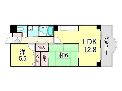 ニックアサヒ(2LDK/3階)の間取り写真
