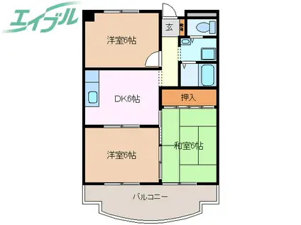 マンションマチノ(3DK/4階)の間取り写真