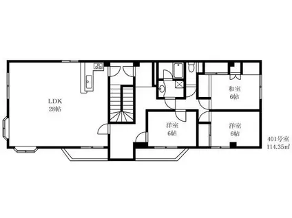 クレドール(3LDK/4階)の間取り写真