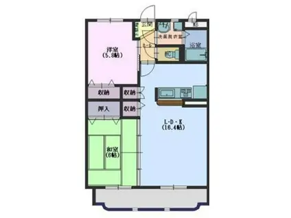 レピエスヌーヴ(2LDK/2階)の間取り写真