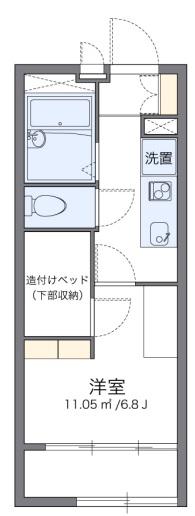レオパレスエスペランサ横須賀(1K/1階)の間取り写真